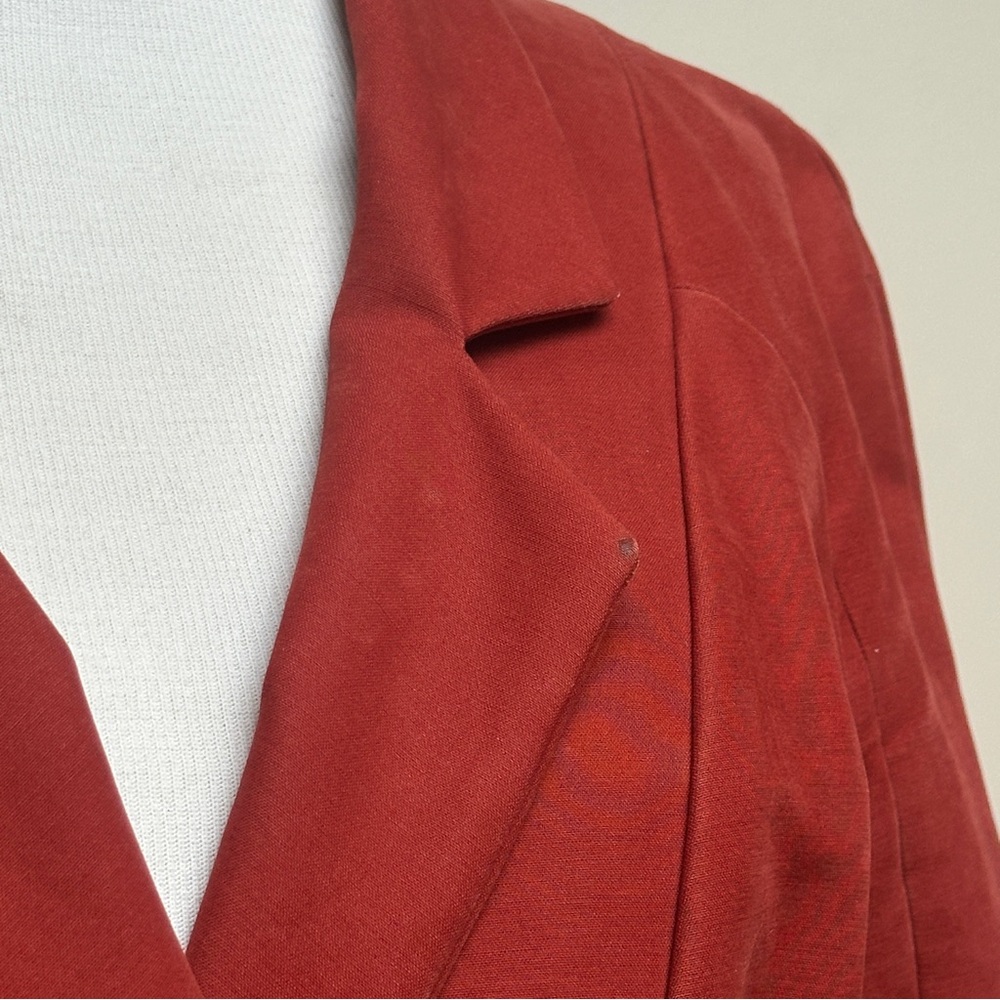 See by Chloé Coat Cotton Belted Rust Red Size 2 - Picture 6 of 17
